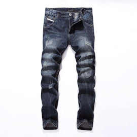 2019 New Dsel Brand Fashion Designer Jeans Men Straight Blue Color Printed Men Jeans Ripped Men Jeans!E988