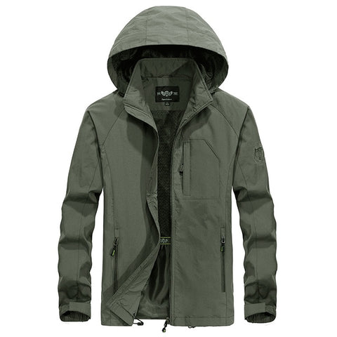 Spring Windbreakers Thin Jacket Men Waterproof Hooded Casual Sporting Coat Plus Size 5XL 6XL Men' s Quick Dry Fashion Outerwear