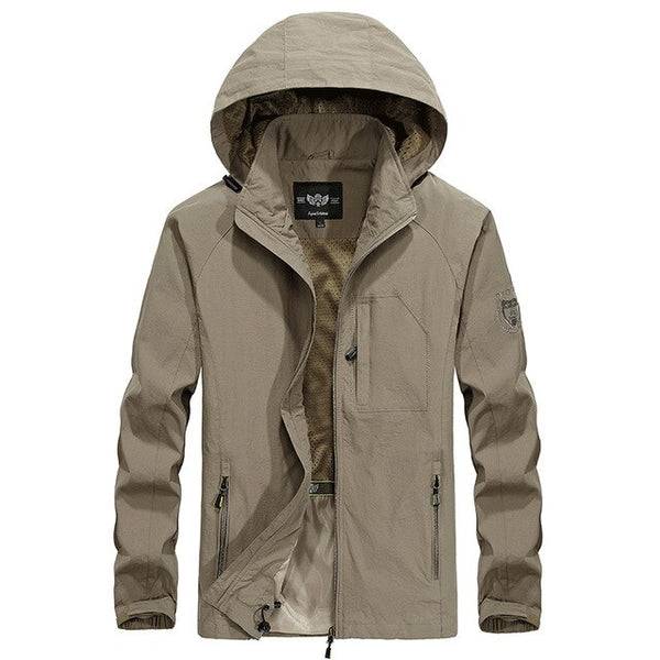 Spring Windbreakers Thin Jacket Men Waterproof Hooded Casual Sporting Coat Plus Size 5XL 6XL Men' s Quick Dry Fashion Outerwear