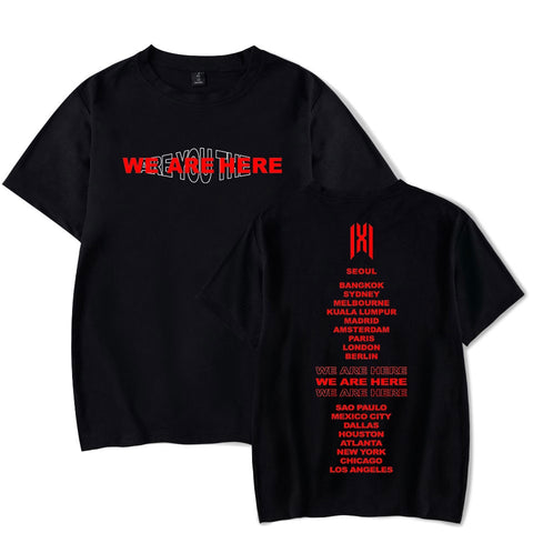 MONSTA X surrounding T-shirt WE ARE HERE World Tour concert with short-sleeved T-shirts to play songs for men and women summer