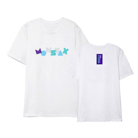 MONSTA X surrounding T-shirt WE ARE HERE World Tour concert with short-sleeved T-shirts to play songs for men and women summer