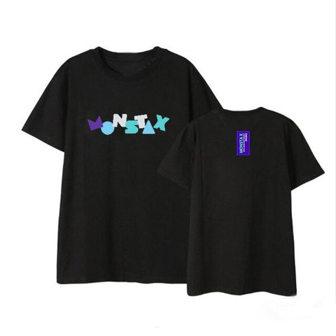 MONSTA X surrounding T-shirt WE ARE HERE World Tour concert with short-sleeved T-shirts to play songs for men and women summer