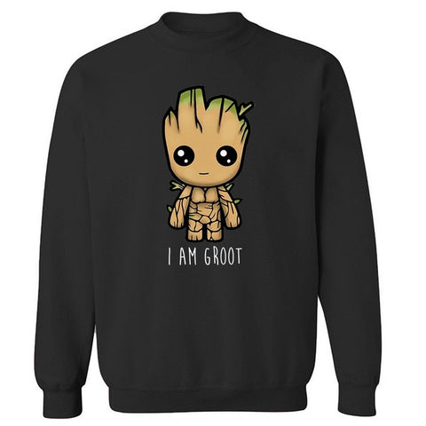 Avengers I'M GROOT Printed Sweatshirts Male Autumn Winter 2019 New Fashion O-Neck Pullover Men Harajuku Fleece Men's Sweatshirt