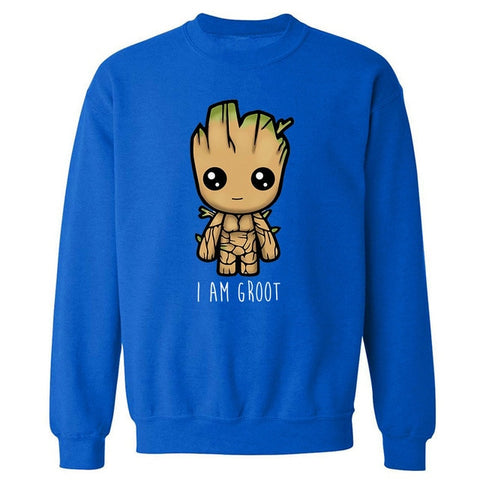 Avengers I'M GROOT Printed Sweatshirts Male Autumn Winter 2019 New Fashion O-Neck Pullover Men Harajuku Fleece Men's Sweatshirt