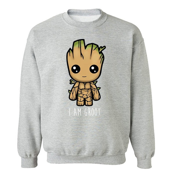 Avengers I'M GROOT Printed Sweatshirts Male Autumn Winter 2019 New Fashion O-Neck Pullover Men Harajuku Fleece Men's Sweatshirt