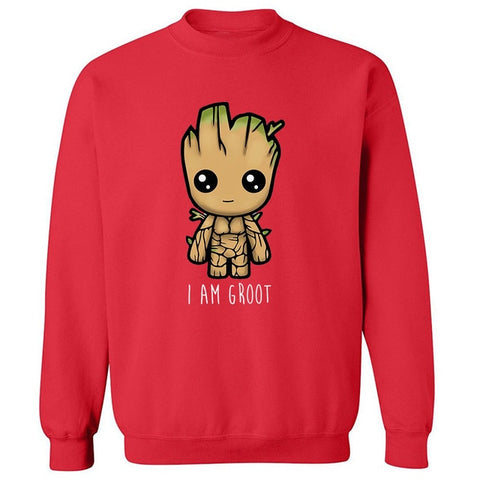 Avengers I'M GROOT Printed Sweatshirts Male Autumn Winter 2019 New Fashion O-Neck Pullover Men Harajuku Fleece Men's Sweatshirt