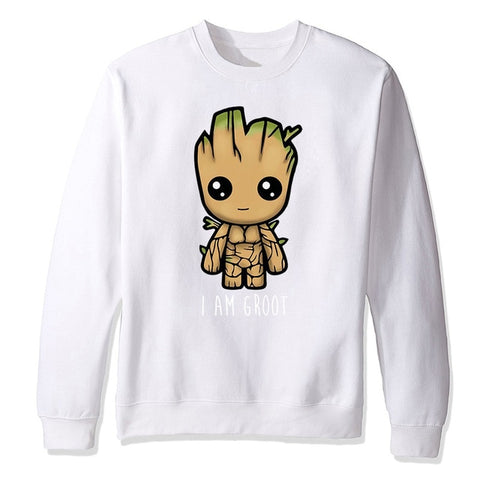 Avengers I'M GROOT Printed Sweatshirts Male Autumn Winter 2019 New Fashion O-Neck Pullover Men Harajuku Fleece Men's Sweatshirt