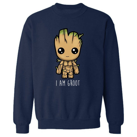 Avengers I'M GROOT Printed Sweatshirts Male Autumn Winter 2019 New Fashion O-Neck Pullover Men Harajuku Fleece Men's Sweatshirt