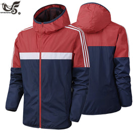 Brand Spring autumn Mens Fashion Outerwear Windbreaker Men' S Striped Thin Jackets Hooded Casual Sporting Coat clothes