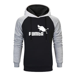 2019 New Funny Cute Raglan Hoodies Homme Pumba Men Mens Hoodies Hip Hop Cool Men's Streetwear Autumn Winter Fashion Sweatshirt