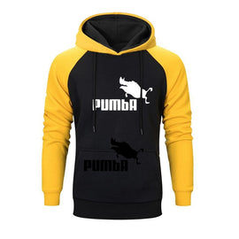 2019 New Funny Cute Raglan Hoodies Homme Pumba Men Mens Hoodies Hip Hop Cool Men's Streetwear Autumn Winter Fashion Sweatshirt