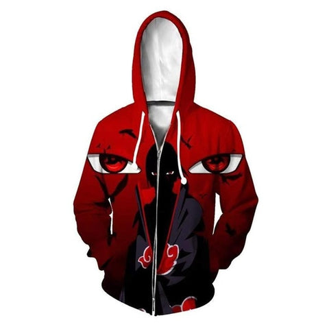 2019 Fashion Unsiex Sweatshirt Hoodies Men Women Printed Anime Naruto Akatsuki Hoodie Cosplay Streetwear Tracksuit Zipper Hoody