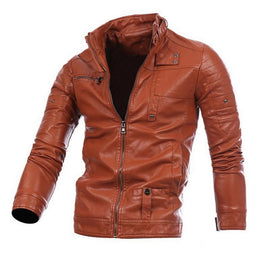 MoneRffi New Men's Leather Jackets Motorcycle PU Jacket Male Autumn Casual Leather Coats Slim Fit Mens Brand Clothing 2019 Coat