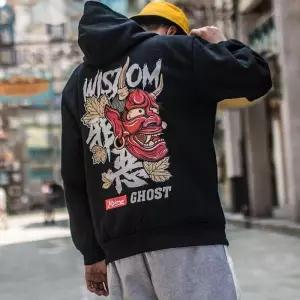 Fashion Men Cool Men Hip Hop Hooded Hoodies Japanese Casual Sweatshirts Streetwear Men Women Pullover Harajuku Devil Hoodie Male