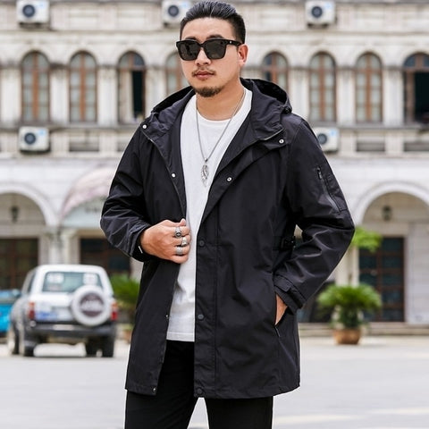 Big Plus Size 8xl 7xl Spring Autumn Mens Fashion Outerwear Windbreaker Men' S Jackets Hooded High Quality Casual Sporting Coat