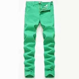 Men's Jeans 2019 Fashion Slim Skinny Jeans Casual Pants Trousers Jean Male Green Slim Pants Ripped Jeans Men