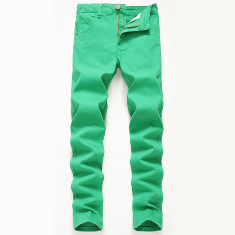 Men's Jeans 2019 Fashion Slim Skinny Jeans Casual Pants Trousers Jean Male Green Slim Pants Ripped Jeans Men