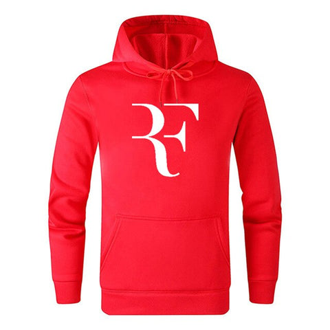 Classic Fashion Roger Federer RF Print Sweatshirt Men's Casual Hip Hop Long Sleeve Hoodie Sweatshirt 100% Cotton Brand Apparel