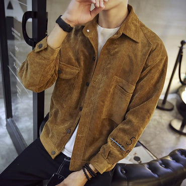 Corduroy Jacket 2019 New Style Autumn Korean-style Trend Students S Code Slim Fit Versatile Handsome Jeans Coat Men's