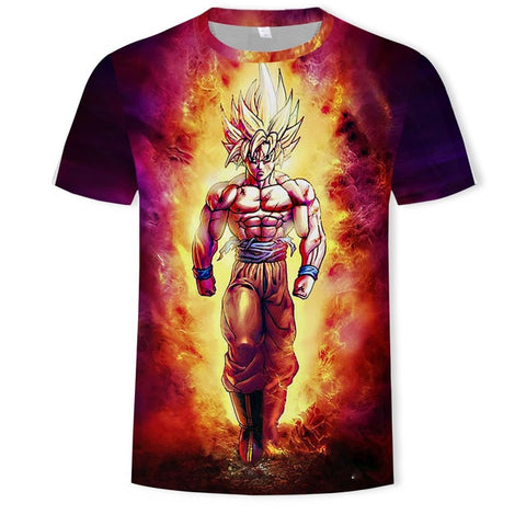 Anime T Shirt 3D Printing T-shirt Men Breathable Short-Sleeved Dragon Ball Cartoon T-Shirt Camisetas Hombre Tshirt Top Tees