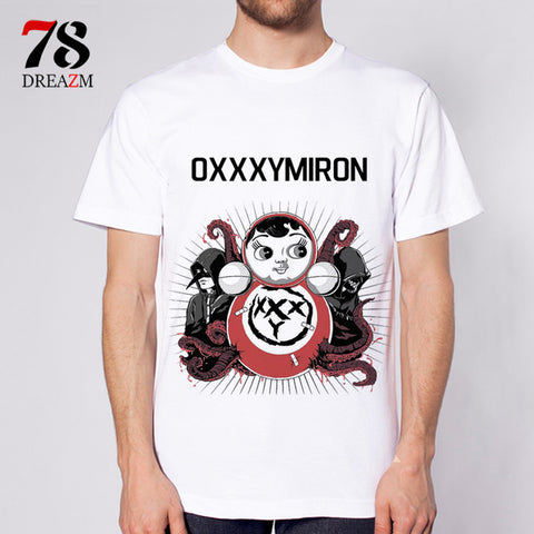 rap oxxxymiron t-shirt male hip hop rapper New Top T Shirt Fashion short Sleeve T Shirts Men Tee Shirt Casual T-Shirt Men White