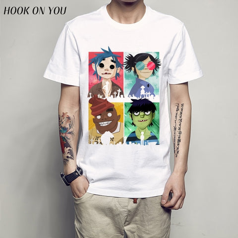 Gorillaz men male t shirt 2018 Anime Men's T Shirt Short Sleeve funny T-Shirt Men Mens Top Tees Shirt