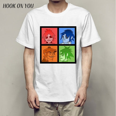 Gorillaz men male t shirt 2018 Anime Men's T Shirt Short Sleeve funny T-Shirt Men Mens Top Tees Shirt