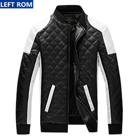 Winter&Autumn Men's long sleeve jackets large size S M L XL 2XL 3XL 5XL White Black Fashion Business Casual Man PU Leather Coats