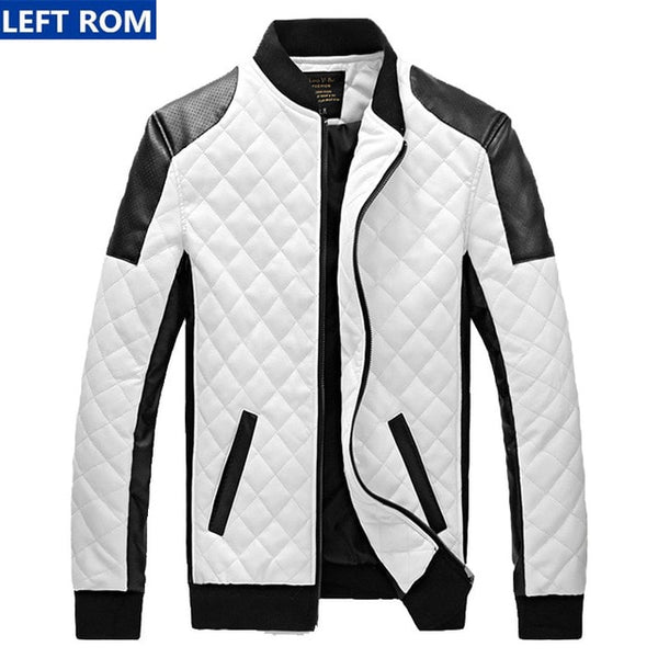 Winter&Autumn Men's long sleeve jackets large size S M L XL 2XL 3XL 5XL White Black Fashion Business Casual Man PU Leather Coats