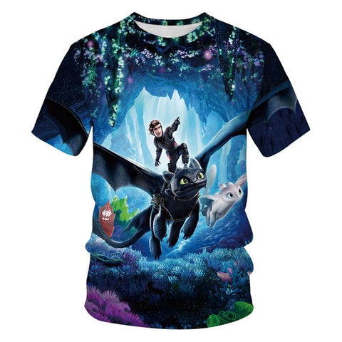 How To Train Your Dragon tshirt 3D print T Shirt Men funny t shirts Pocket Toothless Dragon streetwear Casual tee shirt homme