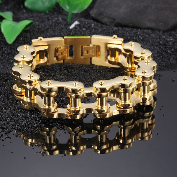 Golden men 's bracelet titanium steel punk personality jewelry jewelry tide men' s fashion accessories wholesale